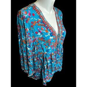 cynthia rowley blouse 2XL floral print